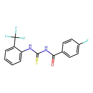 4-fluoro-N-[[2-(trifluoromethyl)phenyl]carbamothioyl]benzamide structure