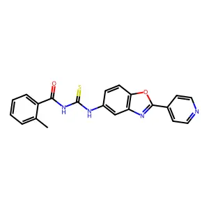 2-methyl-N-{[2-(pyridin-4-yl)-1,3-benzoxazol-5-yl]carbamothioyl}benzamide structure