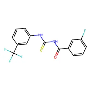 3-fluoro-N-[[3-(trifluoromethyl)phenyl]carbamothioyl]benzamide structure