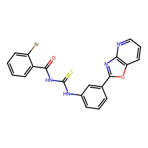 2-bromo-N-[[3-([1,3]oxazolo[4,5-b]pyridin-2-yl)phenyl]carbamothioyl]benzamide structure