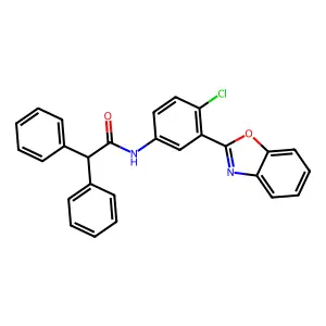 N-[3-(1,3-benzoxazol-2-yl)-4-chlorophenyl]-2,2-diphenylacetamide structure