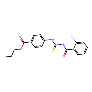 Propyl 4-[(2-fluorobenzoyl)carbamothioylamino]benzoate structure