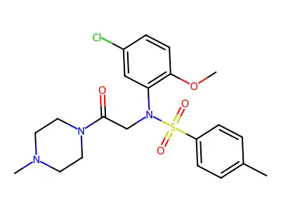 N-(5-chloro-2-methoxyphenyl)-4-methyl-N-[2-(4-methylpiperazin-1-yl)-2-oxoethyl]benzenesulfonamide structure