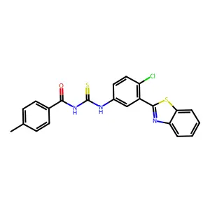N-[[3-(1,3-benzothiazol-2-yl)-4-chlorophenyl]carbamothioyl]-4-methylbenzamide structure