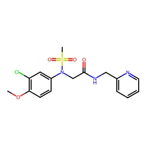 2-(3-chloro-4-methoxy-N-methylsulfonylanilino)-N-(pyridin-2-ylmethyl)acetamide structure