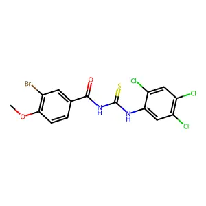 3-bromo-4-methoxy-N-[(2,4,5-trichlorophenyl)carbamothioyl]benzamide structure