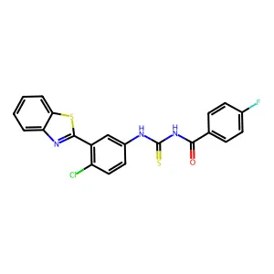 N-[[3-(1,3-benzothiazol-2-yl)-4-chlorophenyl]carbamothioyl]-4-fluorobenzamide structure