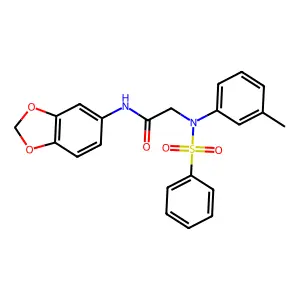 2-[N-(benzenesulfonyl)-3-methylanilino]-N-(1,3-benzodioxol-5-yl)acetamide structure