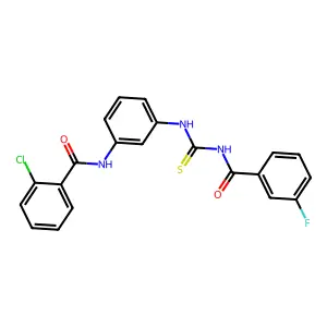 2-chloro-N-[3-[(3-fluorobenzoyl)carbamothioylamino]phenyl]benzamide structure