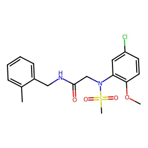 2-[5-chloro-2-methoxy(methylsulfonyl)anilino]-N-(2-methylbenzyl)acetamide structure