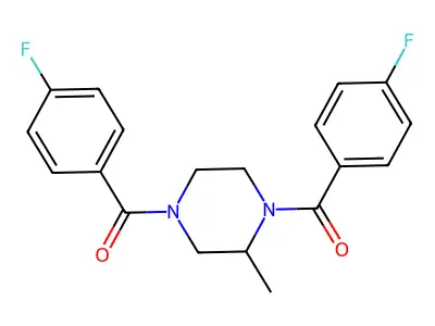 1,4-Bis(4-fluorobenzoyl)-2-methylpiperazine structure