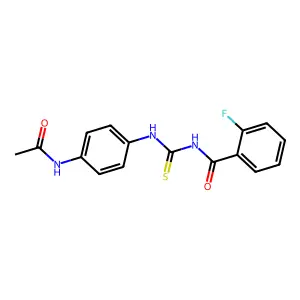N-[(4-acetamidophenyl)carbamothioyl]-2-fluorobenzamide structure
