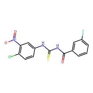 N-[(4-chloro-3-nitrophenyl)carbamothioyl]-3-fluorobenzamide structure