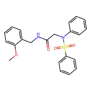 2-[N-(benzenesulfonyl)anilino]-N-[(2-methoxyphenyl)methyl]acetamide structure