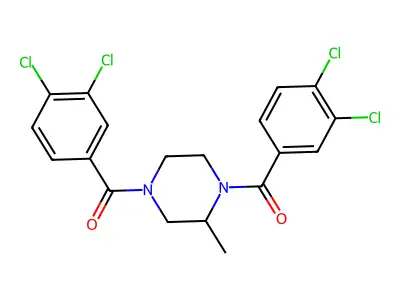 1,4-Bis(3,4-dichlorobenzoyl)-2-methylpiperazine structure