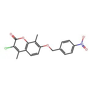 3-Chloro-4,8-dimethyl-7-[(4-nitrophenyl)methoxy]chromen-2-one structure