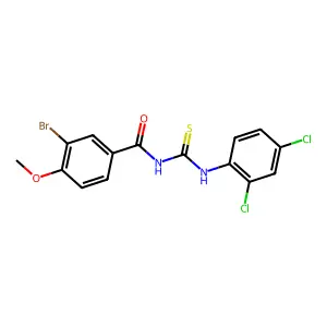 3-bromo-N-[(2,4-dichlorophenyl)carbamothioyl]-4-methoxybenzamide structure