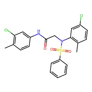 2-[N-(benzenesulfonyl)-5-chloro-2-methylanilino]-N-(3-chloro-4-methylphenyl)acetamide structure