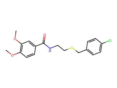 N-{2-[(4-chlorobenzyl)sulfanyl]ethyl}-3,4-dimethoxybenzamide structure