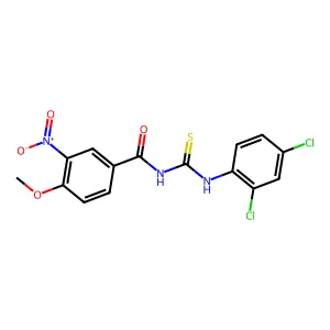 N-[(2,4-dichlorophenyl)carbamothioyl]-4-methoxy-3-nitrobenzamide structure