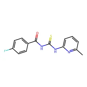 4-fluoro-N-[(6-methylpyridin-2-yl)carbamothioyl]benzamide structure