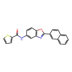 N-(2-naphthalen-2-yl-1,3-benzoxazol-5-yl)thiophene-2-carboxamide structure