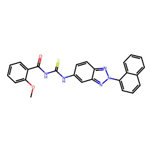 2-methoxy-N-[(2-naphthalen-1-ylbenzotriazol-5-yl)carbamothioyl]benzamide structure