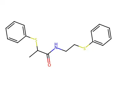 2-phenylsulfanyl-N-(2-phenylsulfanylethyl)propanamide structure