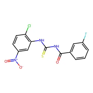 N-[(2-chloro-5-nitrophenyl)carbamothioyl]-3-fluorobenzamide structure