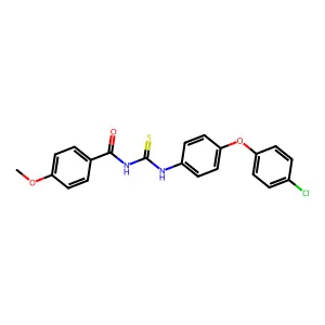 N-[[4-(4-chlorophenoxy)phenyl]carbamothioyl]-4-methoxybenzamide structure