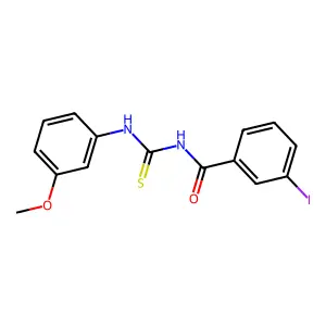 3-iodo-N-[(3-methoxyphenyl)carbamothioyl]benzamide structure