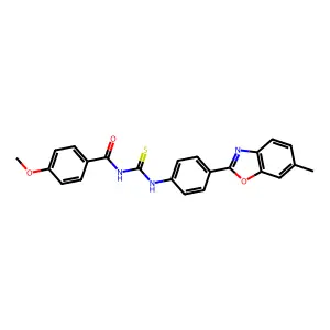 4-methoxy-N-{[4-(6-methyl-1,3-benzoxazol-2-yl)phenyl]carbamothioyl}benzamide structure