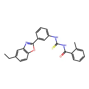 N-[[3-(5-ethyl-1,3-benzoxazol-2-yl)phenyl]carbamothioyl]-2-methylbenzamide structure