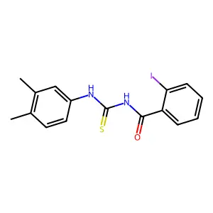 N-[(3,4-dimethylphenyl)carbamothioyl]-2-iodobenzamide structure