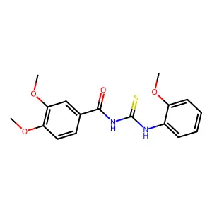 3,4-dimethoxy-N-[(2-methoxyphenyl)carbamothioyl]benzamide structure