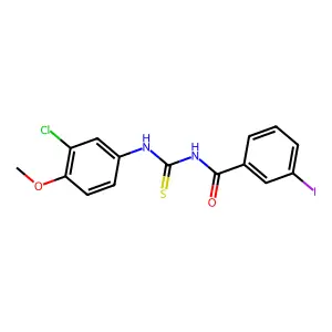 N-[(3-chloro-4-methoxyphenyl)carbamothioyl]-3-iodobenzamide structure