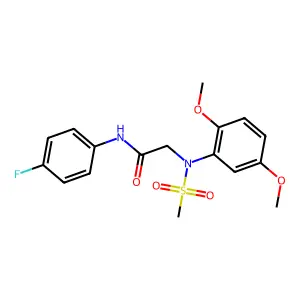 2-(2,5-dimethoxy-N-methylsulfonylanilino)-N-(4-fluorophenyl)acetamide structure