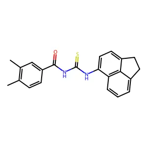 N-(1,2-dihydroacenaphthylen-5-ylcarbamothioyl)-3,4-dimethylbenzamide structure