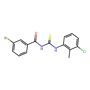 3-bromo-N-[(3-chloro-2-methylphenyl)carbamothioyl]benzamide structure