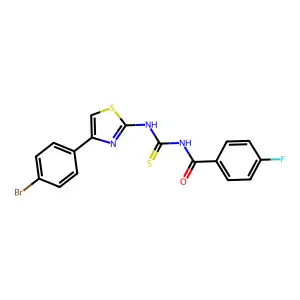 N-[[4-(4-bromophenyl)-1,3-thiazol-2-yl]carbamothioyl]-4-fluorobenzamide structure