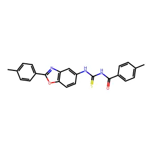 4-methyl-N-[[2-(4-methylphenyl)-1,3-benzoxazol-5-yl]carbamothioyl]benzamide structure