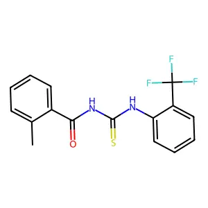 2-methyl-N-[[2-(trifluoromethyl)phenyl]carbamothioyl]benzamide structure