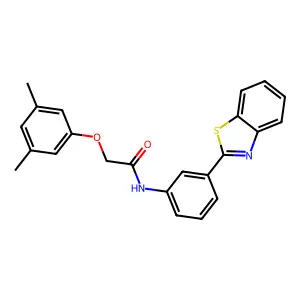 N-[3-(1,3-benzothiazol-2-yl)phenyl]-2-(3,5-dimethylphenoxy)acetamide structure