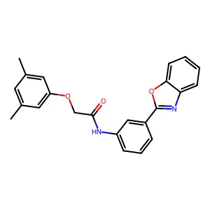 N-[3-(1,3-benzoxazol-2-yl)phenyl]-2-(3,5-dimethylphenoxy)acetamide structure
