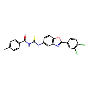 N-[[2-(3,4-dichlorophenyl)-1,3-benzoxazol-5-yl]carbamothioyl]-4-methylbenzamide structure