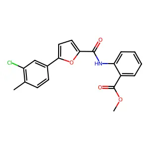 Methyl 2-({[5-(3-chloro-4-methylphenyl)furan-2-yl]carbonyl}amino)benzoate structure