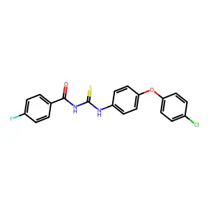 N-[[4-(4-chlorophenoxy)phenyl]carbamothioyl]-4-fluorobenzamide structure