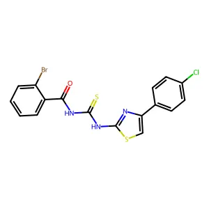 2-bromo-N-[[4-(4-chlorophenyl)-1,3-thiazol-2-yl]carbamothioyl]benzamide structure