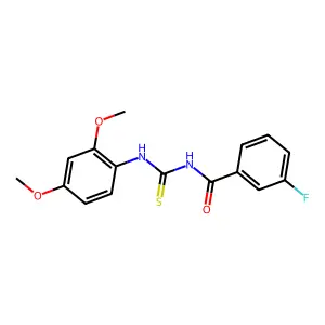 N-[(2,4-dimethoxyphenyl)carbamothioyl]-3-fluorobenzamide structure