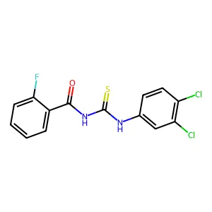N-[(3,4-dichlorophenyl)carbamothioyl]-2-fluorobenzamide structure